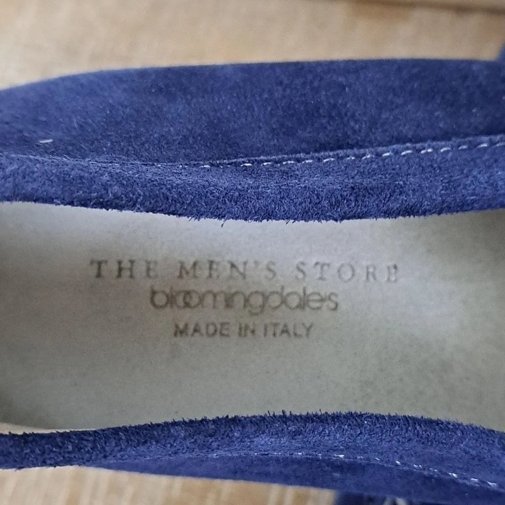 Mens Bloomingdale's brand new royal blue driving loafer size 10 NIB